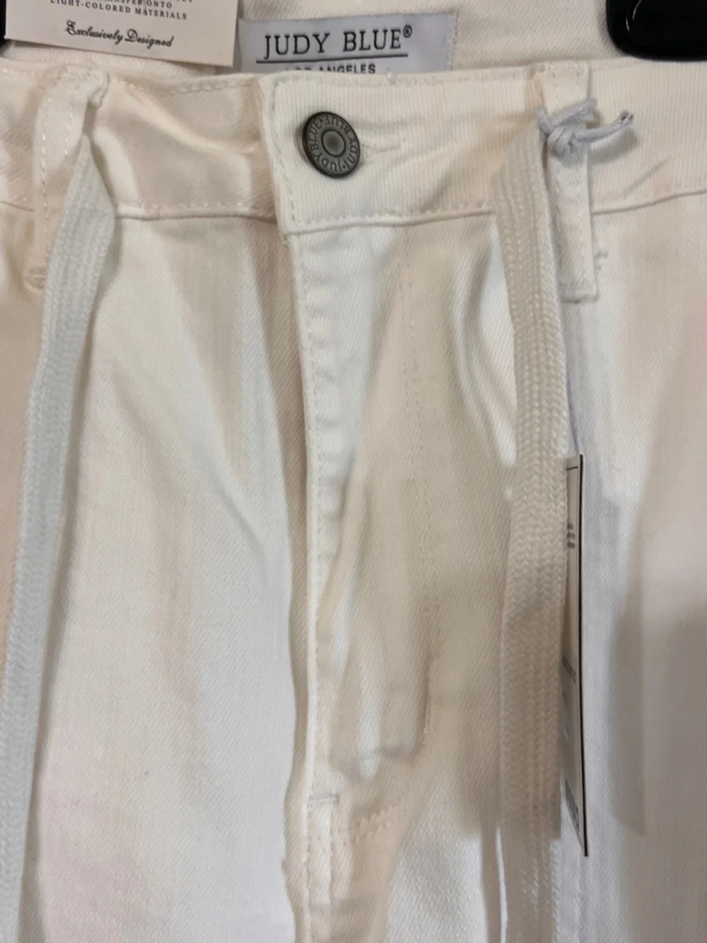 Judy Blue White Drawstring Utility Pants NEW WITH TAGS - Picture 4 of 12